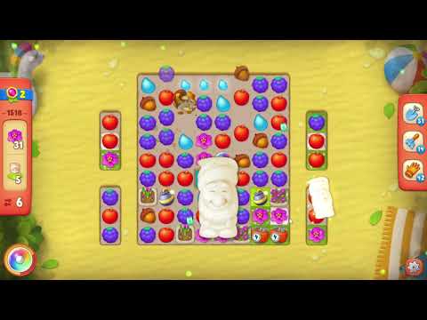 Gardenscapes 1518 Hard Level - 14 moves - NO BooSTERS