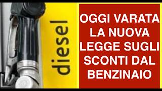 OGGI VARATA LA NUOVA LEGGE SUGLI SCONTI DAL BENZINAIO