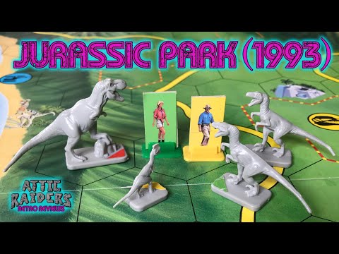 Jurassic Park (1993) by Parker Brothers - Vintage Board Game Review - T-Rex, Raptors & Spitters!