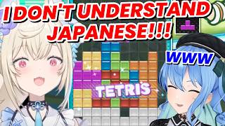 Fuwawa's fluffy brain can't handle Tetris and Japanese at the same time [Hololive/FuwaMoco]