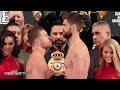 SHREDDED CANELO ALVAREZ COMES FACE TO FACE W/GIANT ROCKY FIELDING AT WEIGH IN FACE OFF!