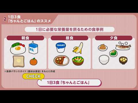 【手話あり版】「若手社会人向け”ちゃんとごはん”のススメ」普及動画（分割版）　２．１日３食「ちゃんとごはん」のススメ