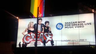 Grease billboard Sunset Boulevard live dancers