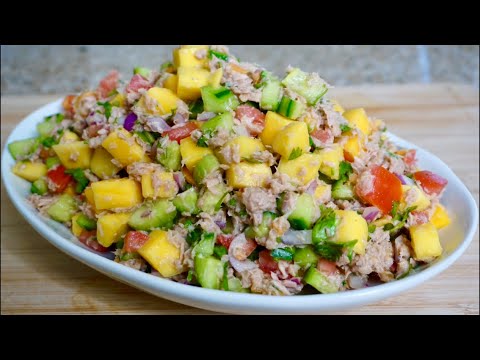 Ceviche de atún con mango súper rico y económico.
