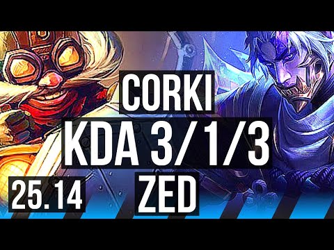 CORKI vs ZED (MID) | 3/1/3 | EUW Challenger | 25.14