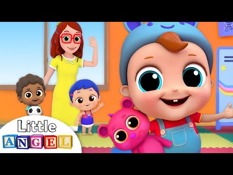 Baby John's First Day at School | Kindergarten Song | Nursery Rhymes by Little Angel Video
