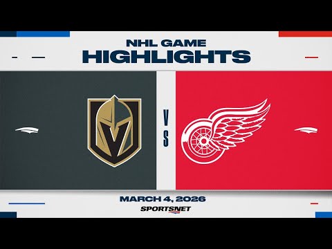 NHL Highlights | Golden Knights vs. Red Wings - March 4, 2026