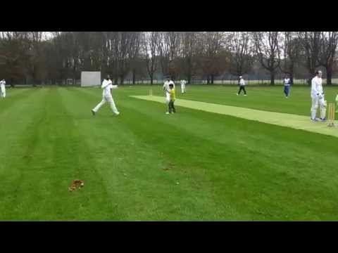 10yo Burhan Niaz bowls him!