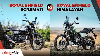 Royal Enfield Scram 411 vs Himalayan | Which One Should You Buy? | Features Comparison | Bikewale