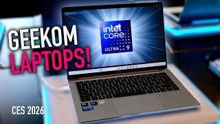 GEEKOM LAPTOPS! I Need One - Light and Powerful - Full CES Booth Tour