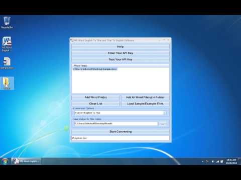 MS Word English To Thai and Thai To English Software