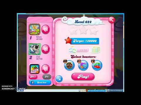 Candy Crush Level 622 Audio Talkthrough, 2 Stars 0 Boosters