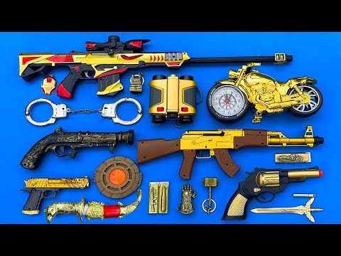 Sniper Rifle Battle Toy Guns and Equipments - AK47 Ar Gun, Landmine, Shot Gun, Revolver, Motor Bike