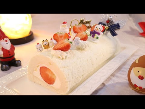 白いホワイトクリスマス☆ロールケーキの作り方・レシピ【卵白消費】 How to make Christmas Rollcake of White|Coris cooking