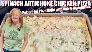 SPINACH ARTICHOKE CHICKEN PIZZA Perfect Quick Idea for Pizza Night
