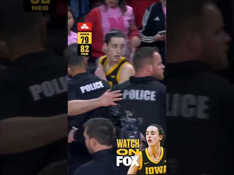 Caitlin Clark escorted to locker room by police, fans STORM COURT after #2 Iowa UPSET #shorts #short