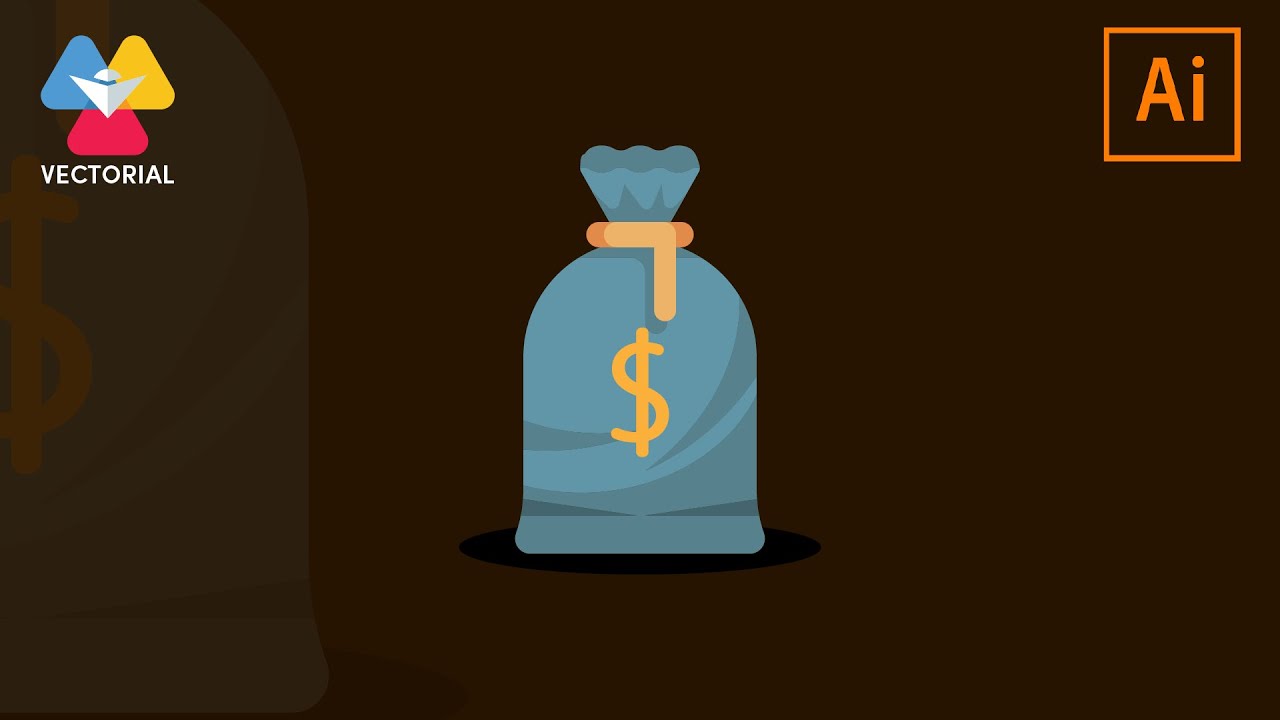 Money bag tutorial in Adobe Illustrator 2020