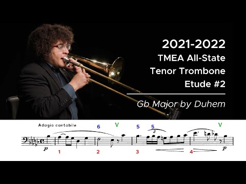 2021-2022 TMEA All-State Tenor Trombone Etude #2 - Adagio cantabile in Gb Major by Duhem