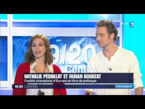 Nathalie Pechalat & Fabian Bourzat at the studio France 3 Centre