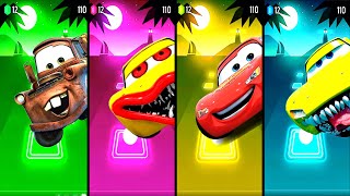 Tow Mater🆚Mcqueen Mutant Eater🆚Lightning Mcqueen🆚Mcqueen Spider Eater in Tiles Hop EDM Rush🎶