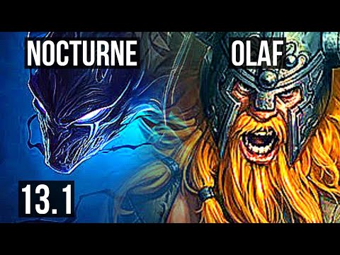 NOCTURNE vs OLAF (TOP) | 10/1/4, 600+ games, 1.1M mastery, Godlike | KR Diamond | 13.1