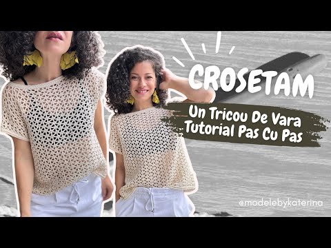 Cum să croșetezi un Tricou de vară cu model frumos de dantelă