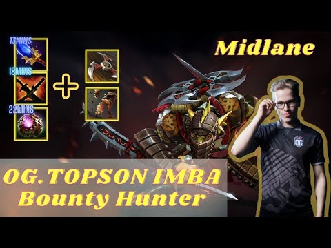 OG.Topson IMBA 13mins Aghanim's Scepter Bounty Hunter Midlane Dota2 Pro Gameplay
