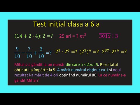 Test initial matematica clasa a 6 a Puteri Divizibilitate Probleme Exercitii(Invata Matematica Usor)