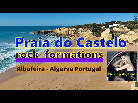 ROCK FORMATIONS near Praia do Castelo - Albufeira (Algarve Portugal) beautiful panoramas 11/2022 HD