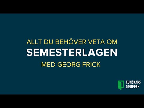Föreläsning och frågestund om semesterlagen med Georg Frick