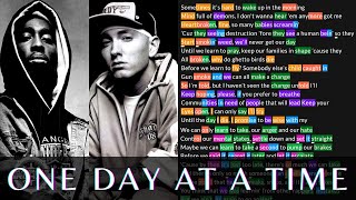 2Pac &amp; Eminem - One Day At A Time | Lyrics, Rhymes Highlighted