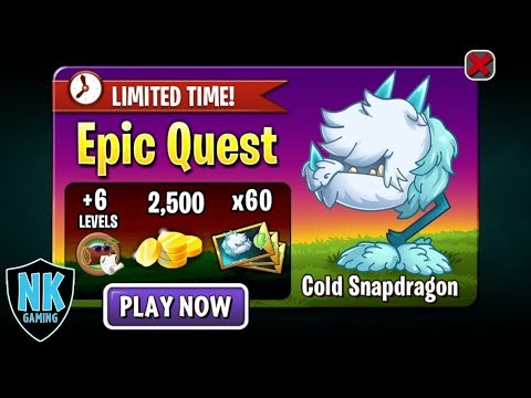 PvZ 2 - Epic Quest: Cold Snapdragon - Level 1 Plants