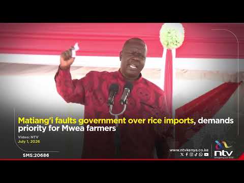 Matiang'i faults government over rice imports, demands priority for Mwea farmers.