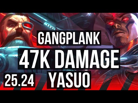 GANGPLANK vs YASUO (TOP) | Good KDA: 15/2/11, 47K damage | EUW Challenger | 25.24