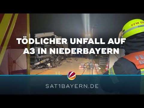 Tödlicher Unfall auf A3 bei Hengersberg: Auto zwischen LKW eingeklemmt