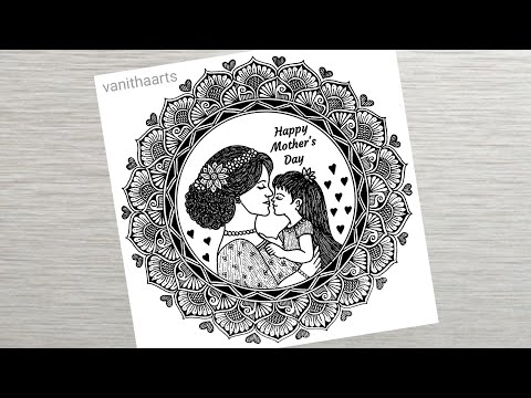 Mother s Day Mandala Art how to draw mandala for beginners Mother s Day Drawing Doodle
