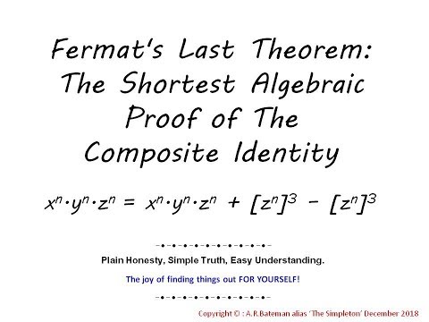 Fermat's Last Theorem: The Shortest Algebraic Proof of the Composite Identity