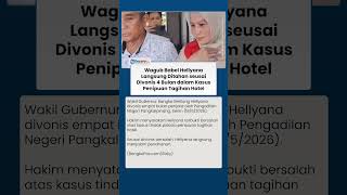 Hakim Jatuhkan Vonis 4 Bulan Terhadap Wagub Babel Hellyana, Terbukti Bersalah Lakukan Penipuan