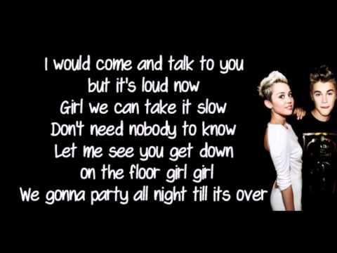 Justin Bieber ft Miley Cyrus Twerk ( Lyrics)