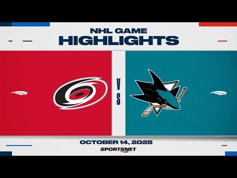 NHL Game Highlights | Hurricanes vs. Sharks - October 14, 2025