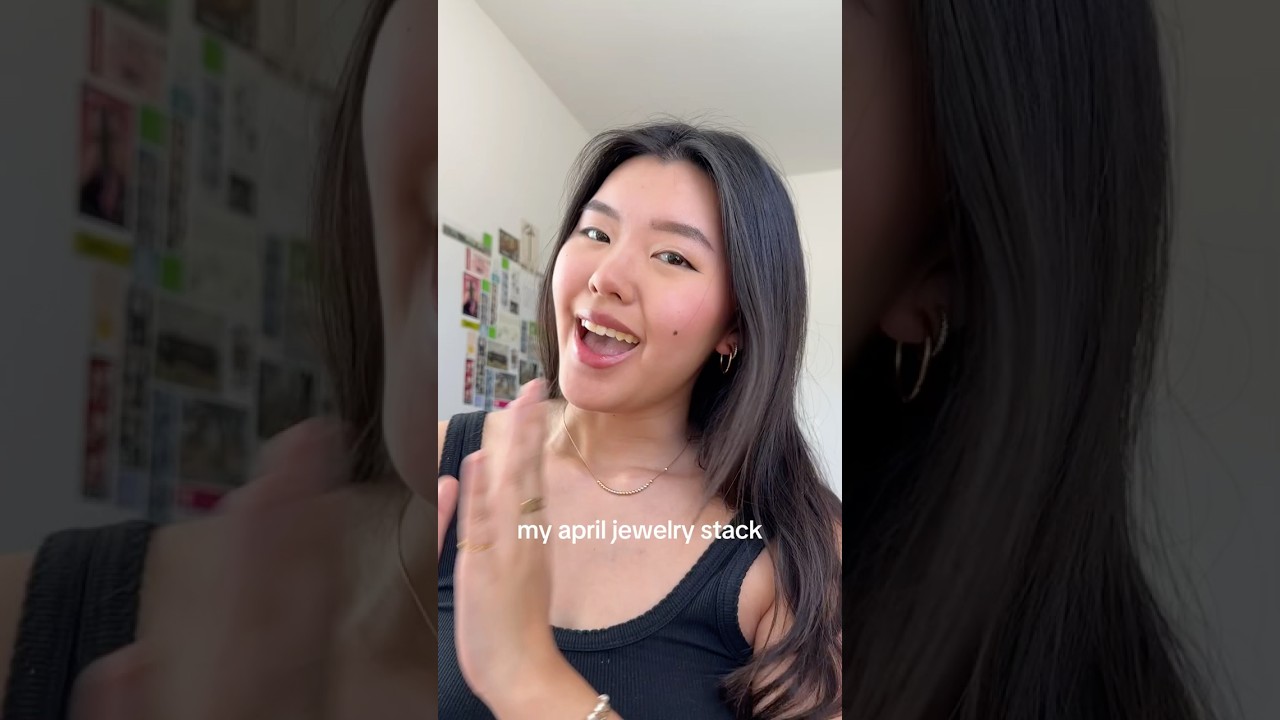 my april jewelry stack 💎 #jewelry #jewelrystack #april