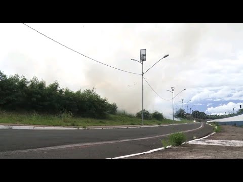 Incêndio atinge área verde do jardim Inocoop