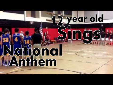 12 Year Old Sings National Anthem! Amazing!!