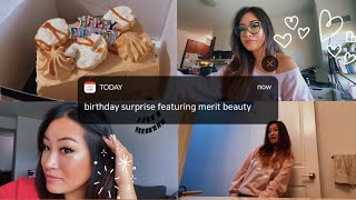 DAILY VLOG | My Birthday Surprise with Merit Beauty 💄