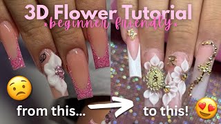 3D flower nail tutorial 🌸 *beginner friendly*