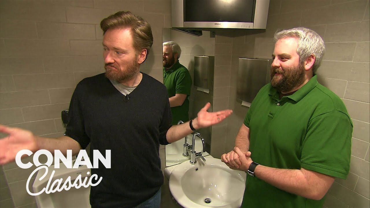 Conan Fixes An Issue In The "Late Night" Men's Bathroom | Late Night with Conan O’Brien