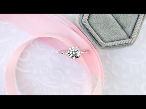1 ct Custom Floral Style Engagement Ring with Round Brilliant Lab Diamond in Platinum | Ada Diamonds