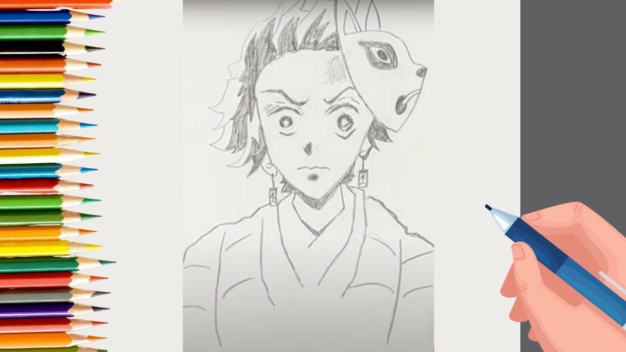 Anime drawing | how to draw tanjiro kamado step-by-step with pencil