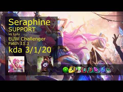 Seraphine Support & Twitch vs Lulu & Jhin - EUW Challenger 3/1/20 Patch 11.3 Gameplay