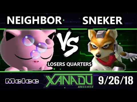 S@X 269 SSBM - Neighbor (Jigglypuff) Vs. TGG | Sneker (Fox) Smash Melee Losers Quarters